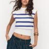 Gebreide top met ronde hals