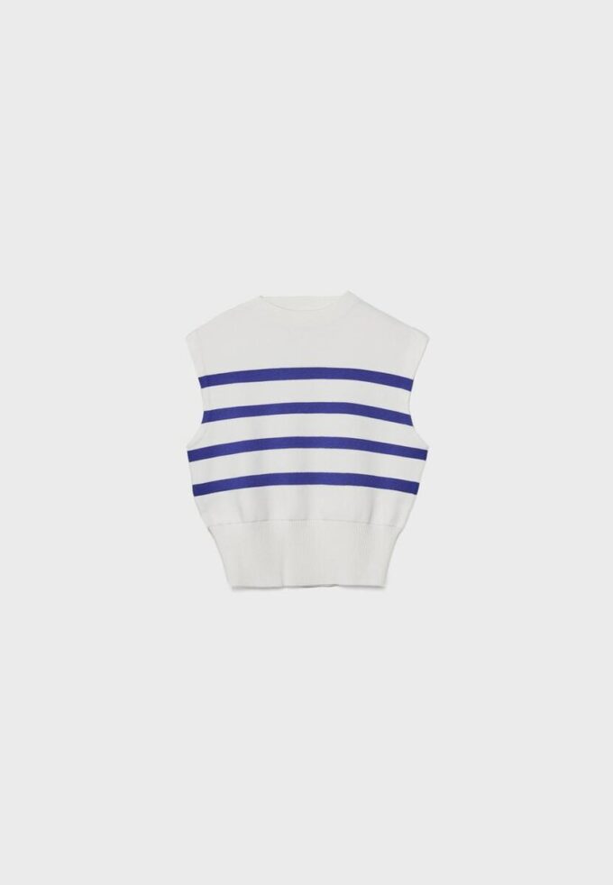 Gebreide top met ronde hals