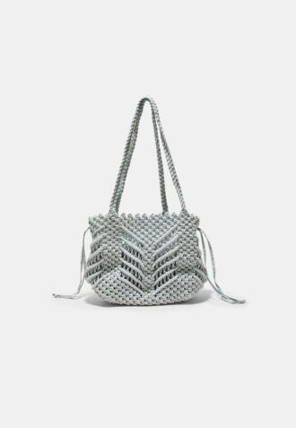Gehaakte shopper met metallic draad