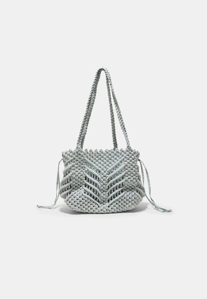 Gehaakte shopper met metallic draad Gehaakte shopper met metallic draad