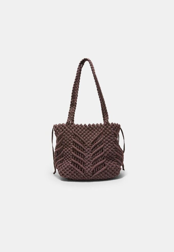 Gehaakte shopper met metallic draad Gehaakte shopper met metallic draad