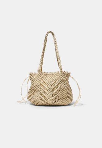 Gehaakte shopper met metallic draad