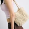 Gehaakte shopper met metallic draad Gehaakte shopper met metallic draad