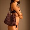 Gehaakte shopper met metallic draad Gehaakte shopper met metallic draad