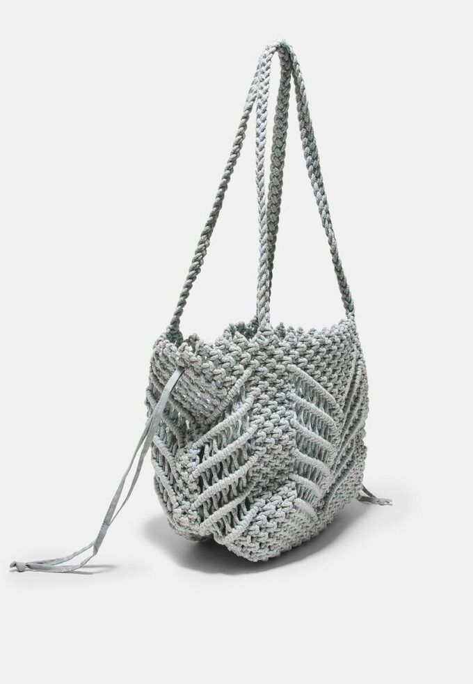 Gehaakte shopper met metallic draad Gehaakte shopper met metallic draad