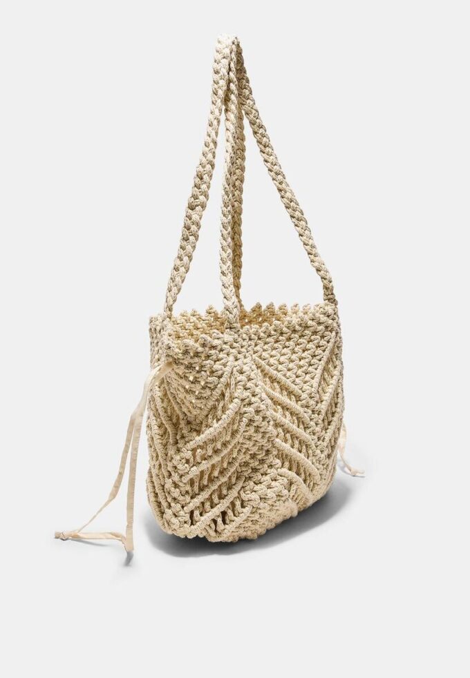 Gehaakte shopper met metallic draad Gehaakte shopper met metallic draad