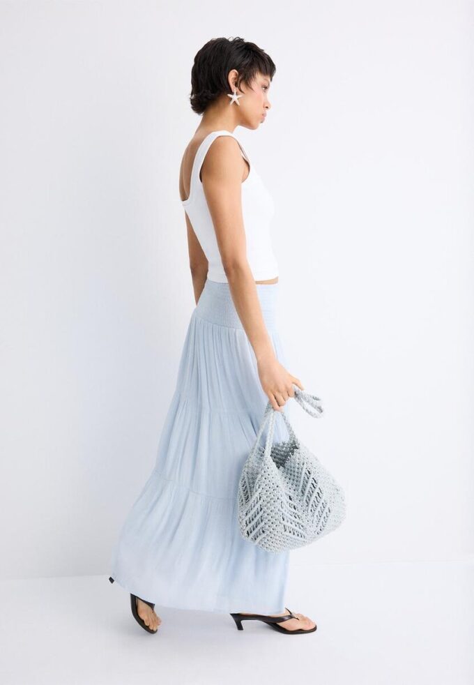 Gehaakte shopper met metallic draad Gehaakte shopper met metallic draad