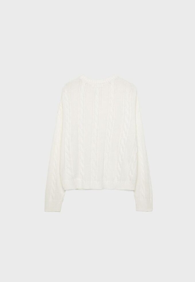 Geknoopt vest met kabelpatroon