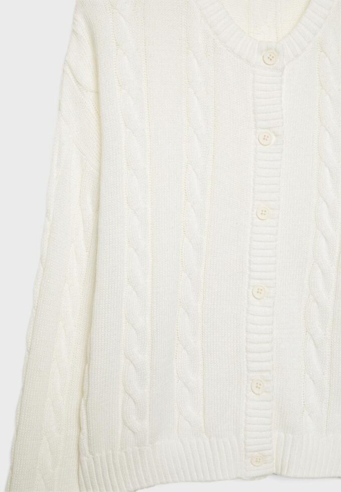 Geknoopt vest met kabelpatroon