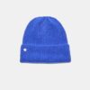 Geribde beanie met plaquette