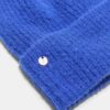 Geribde beanie met plaquette