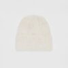 Geribde beanie met plaquette