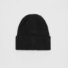 Geribde beanie met plaquette