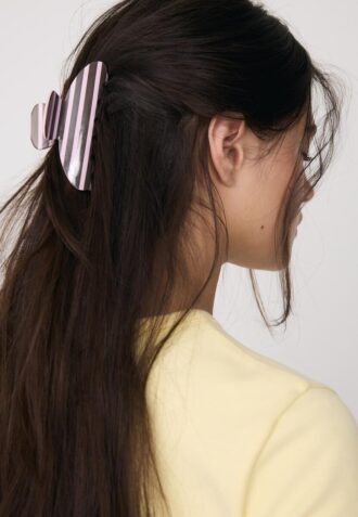 Gestreepte bontclip