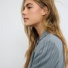 Gestreepte cropped blazer