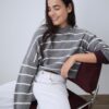 Gestreepte cropped gebreide trui Gestreepte cropped gebreide trui