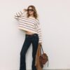 Gestreepte cropped gebreide trui Gestreepte cropped gebreide trui