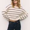 Gestreepte cropped gebreide trui Gestreepte cropped gebreide trui