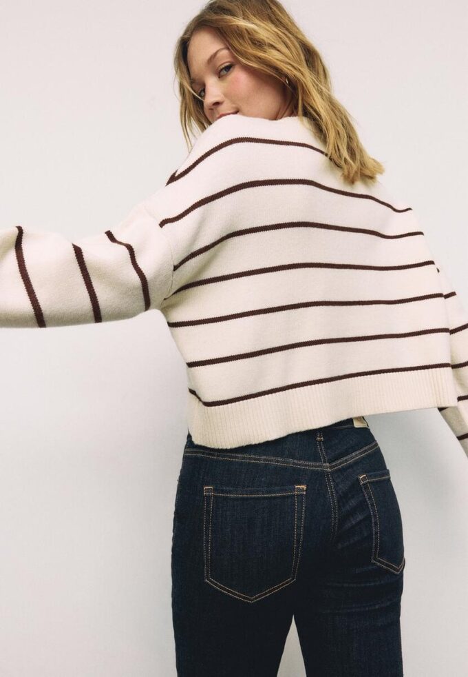 Gestreepte cropped gebreide trui Gestreepte cropped gebreide trui