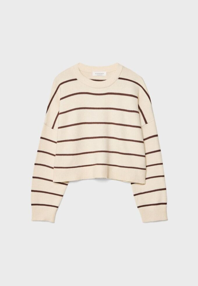 Gestreepte cropped gebreide trui Gestreepte cropped gebreide trui