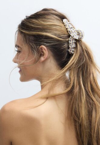 Gestreepte geweven haarclip