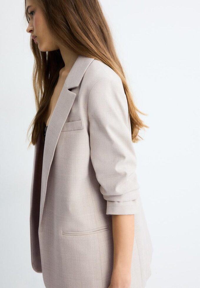 Gestreepte open blazer Gestreepte open blazer