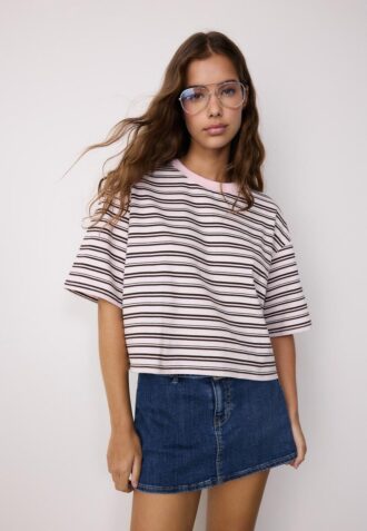 Gestrept T-shirt met korte mouwen