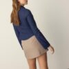 Getailleerd denim overhemd met dubbele ritssluiting Getailleerd denim overhemd met dubbele ritssluiting