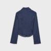 Getailleerd denim overhemd met dubbele ritssluiting Getailleerd denim overhemd met dubbele ritssluiting