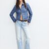 Getailleerd jasje met leerlook