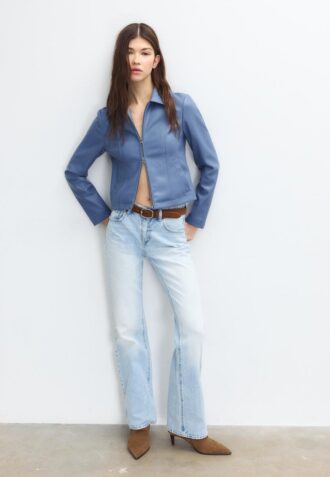 Getailleerd jasje met leerlook