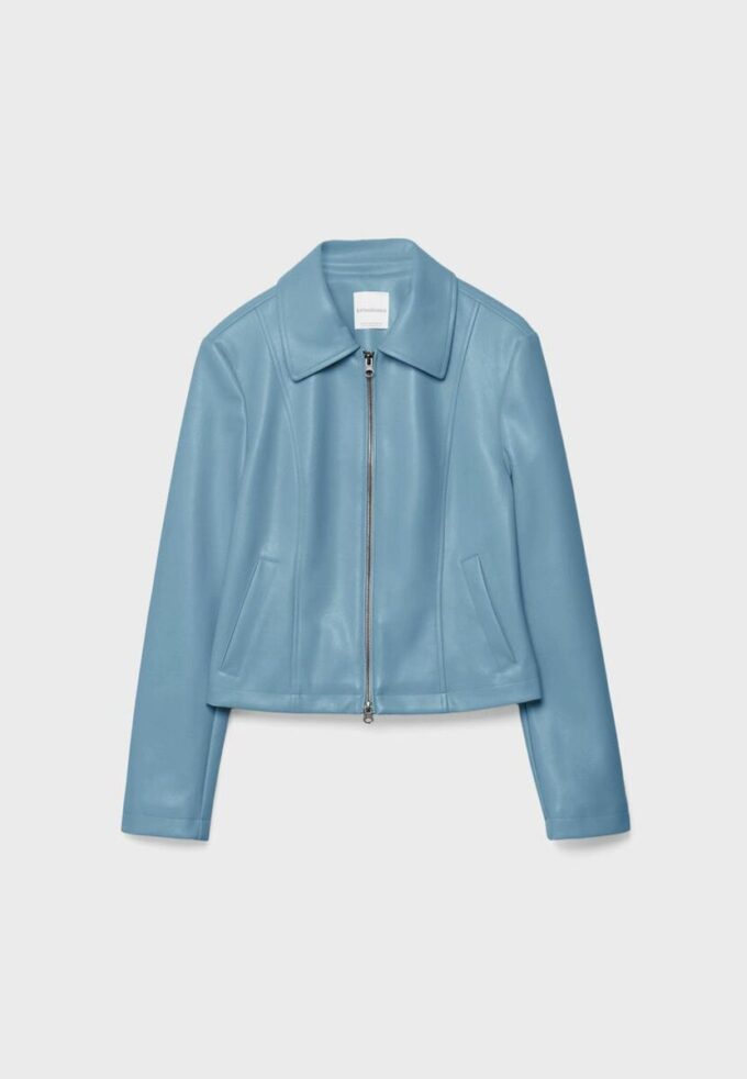 Getailleerd jasje met leerlook