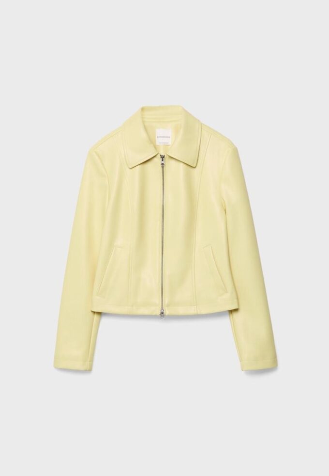 Getailleerd jasje met leerlook