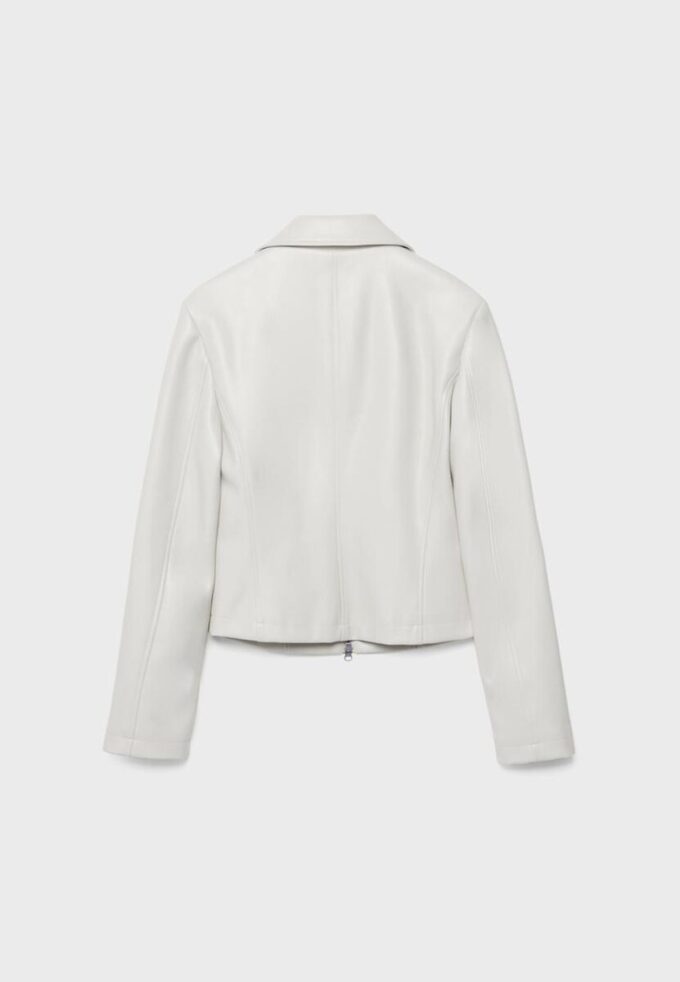 Getailleerd jasje met leerlook Getailleerd jasje met leerlook