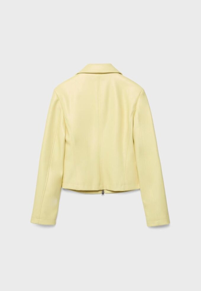 Getailleerd jasje met leerlook
