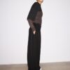 Getailleerde broek met Wide Leg pijpen en coupenaden Getailleerde broek met Wide Leg pijpen en coupenaden