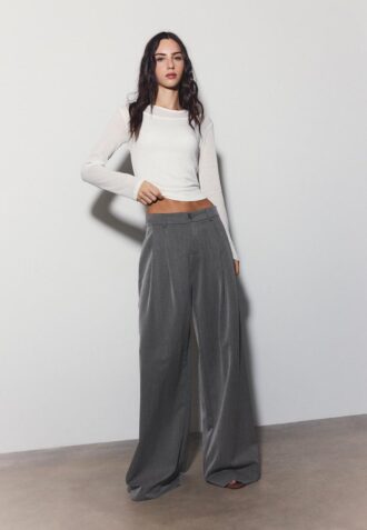 Getailleerde broek met Wide Leg pijpen en coupenaden
