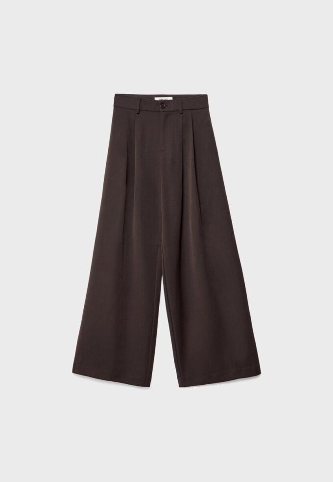 Getailleerde broek met Wide Leg pijpen en coupenaden Getailleerde broek met Wide Leg pijpen en coupenaden