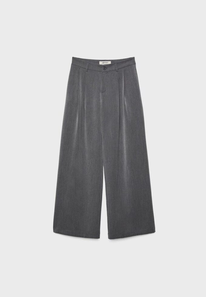 Getailleerde broek met Wide Leg pijpen en coupenaden Getailleerde broek met Wide Leg pijpen en coupenaden