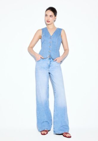 Getailleerde denimtop