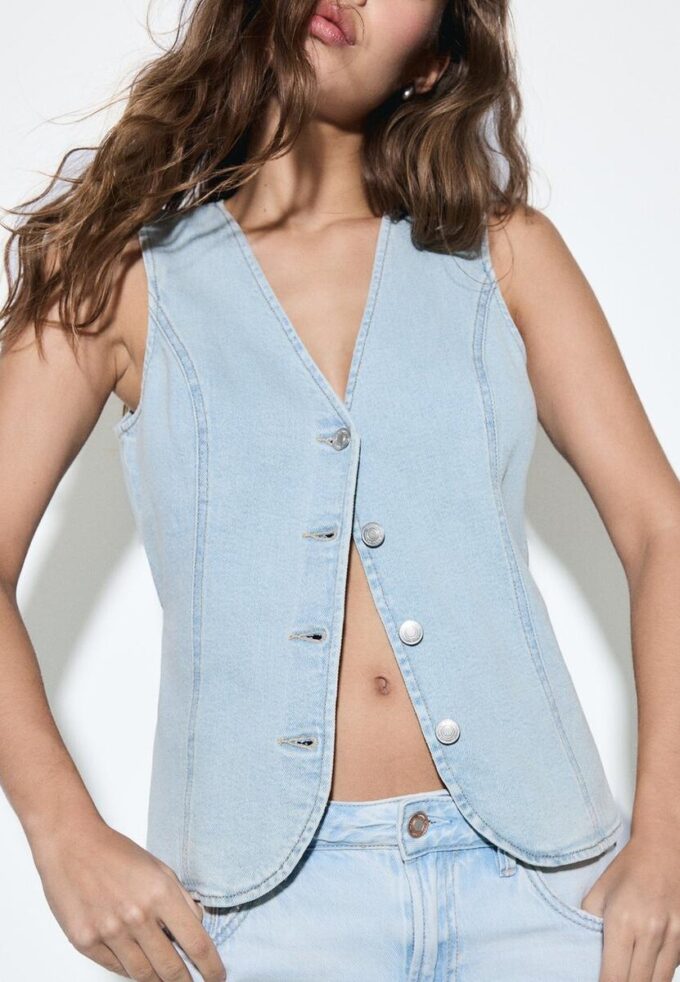 Getailleerde denimtop