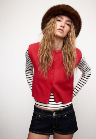 Gilet met schoudervullingen