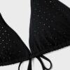 Glanzende driehoekige bikinitop