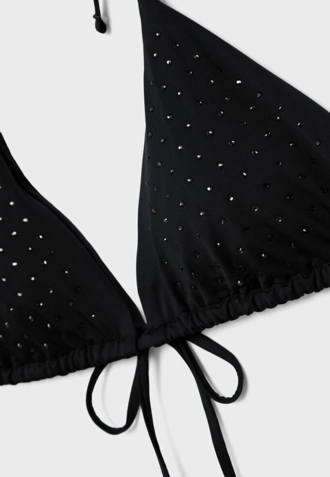 Glanzende driehoekige bikinitop