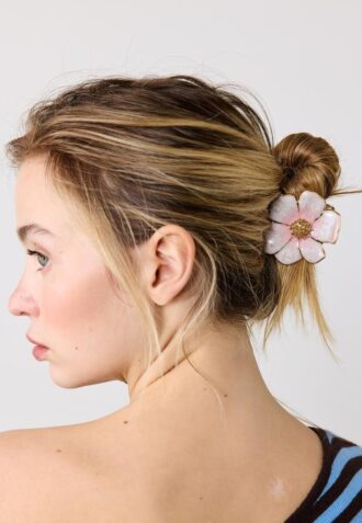 Haarspeld met metallic bloem