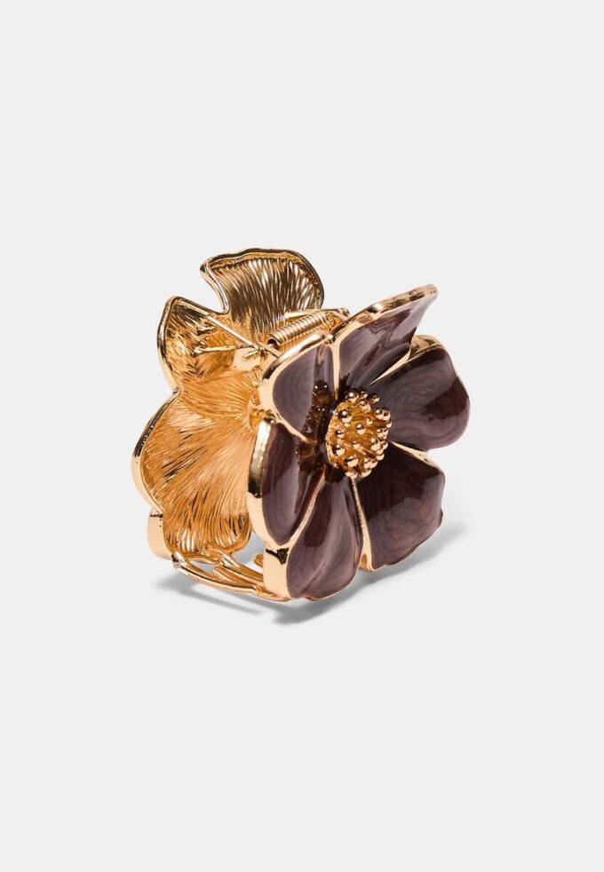 Haarspeld met metallic bloem