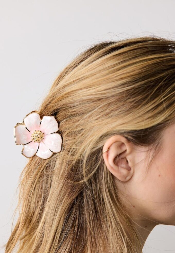 Haarspeld met metallic bloem