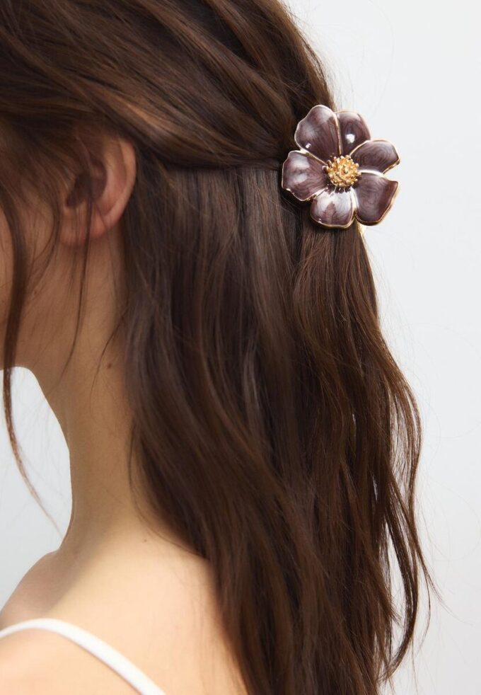 Haarspeld met metallic bloem