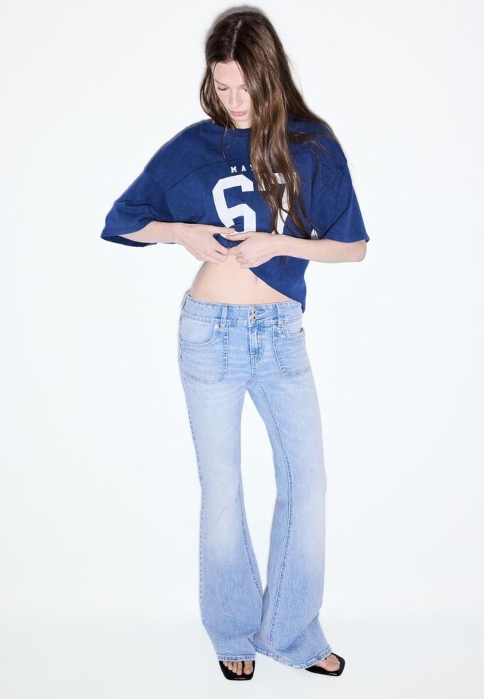 Jeans met lage taille en naadzakken Jeans met lage taille en naadzakken