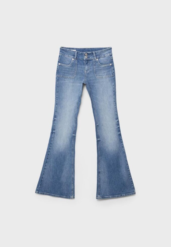 Jeans met lage taille en naadzakken Jeans met lage taille en naadzakken